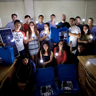 Solar suitcases in action.