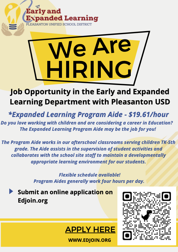 Expanded Learning Program Aide - $19.61/hour